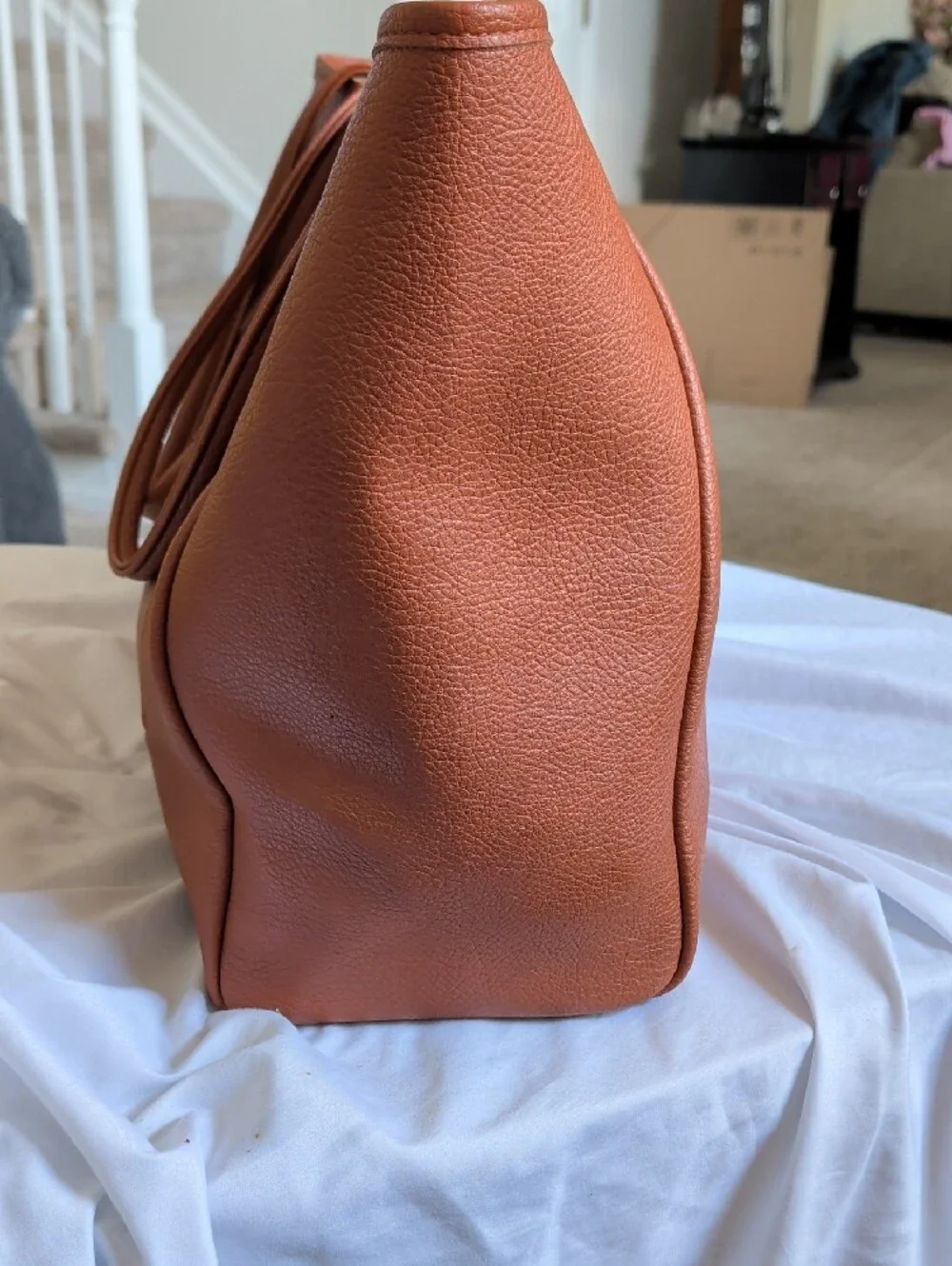 Everyday Pebbled Tote Bag in Cognac